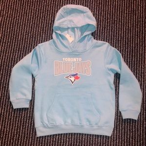 NWT Toronto Blue Jays Youth Size 7 Kids Baby Blue Hooded Sweatshirt Hoodie MLB